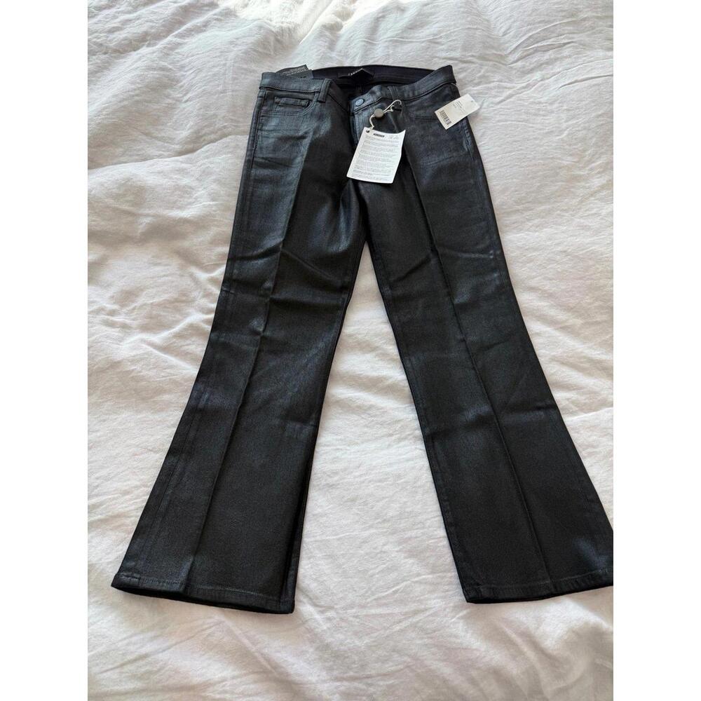 J Brand Black coated Skinny Crop Jeans Size 30 NWT
